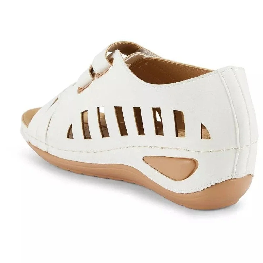 Coastal Resort Henry Ferrera White Platform Fisherman‎ Sandals NIB Women's 7